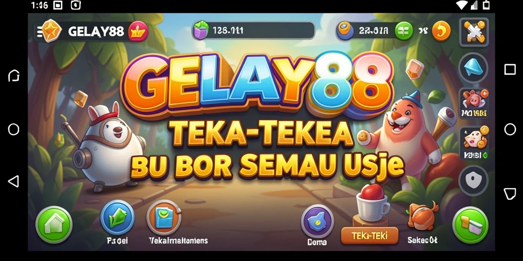 Screenshot antarmuka permainan Teka-Teki GELAY88 yang menarik.