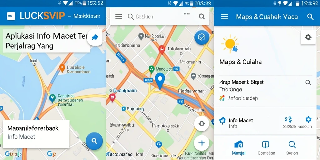 Tampilan antarmuka LUCKSVIP menampilkan peta dan info kemacetan.