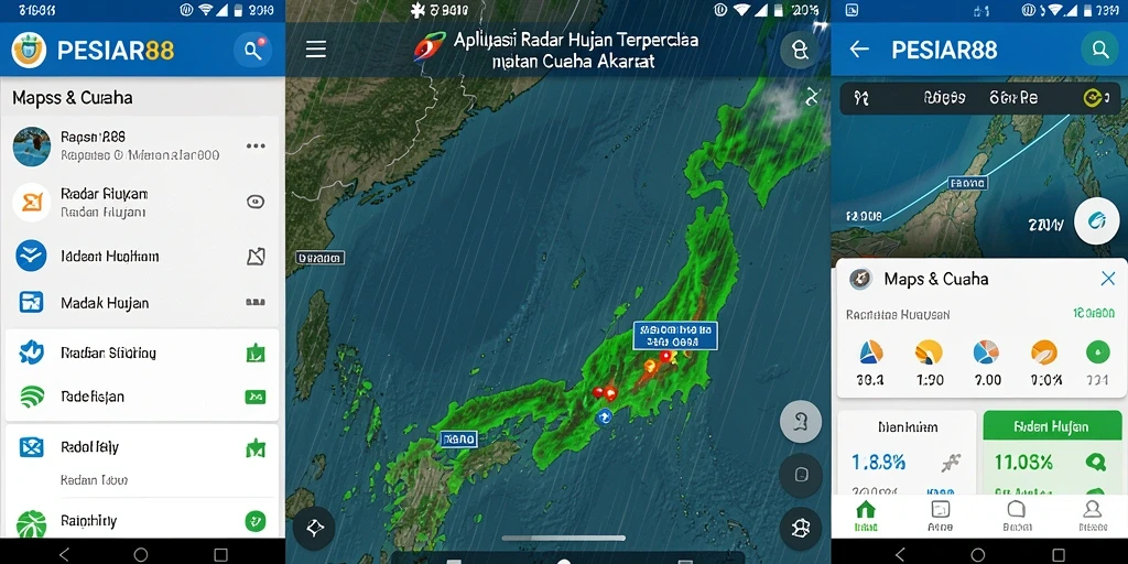 Antarmuka PESIAR88 menampilkan data radar hujan yang jelas dan informatif.