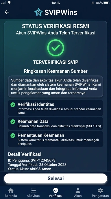 Tampilan kanal resmi svipwins